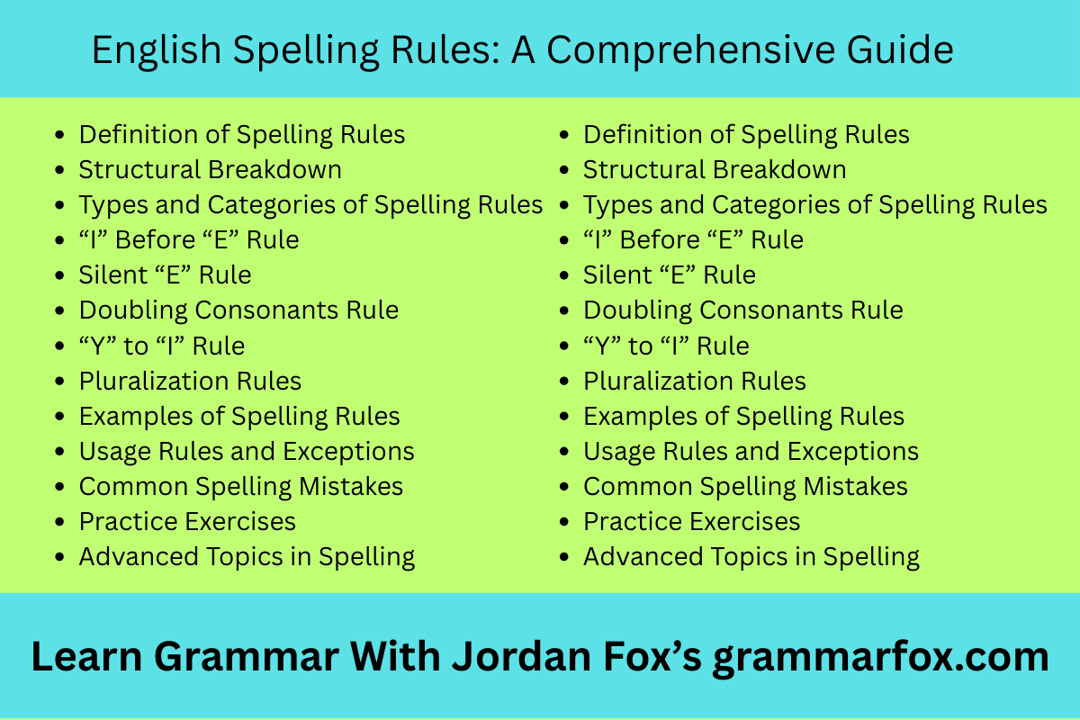 English Spelling Rules: A Comprehensive Guide