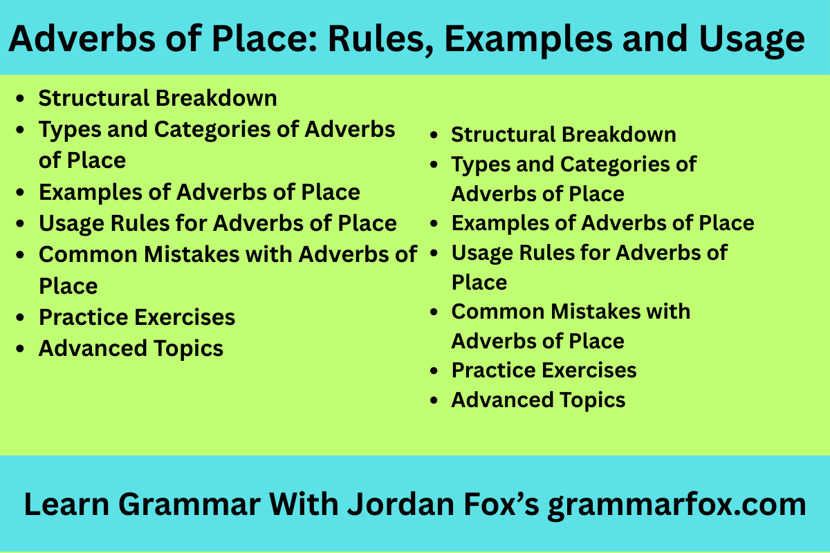 Adverbs of Place: Rules, Examples and Usage