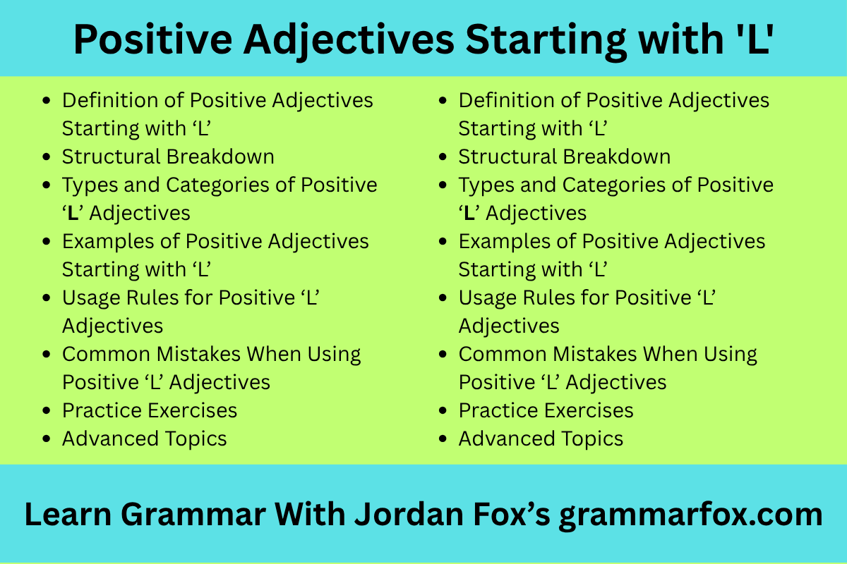 Positive Adjectives Starting with 'L'