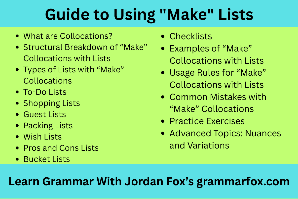 Guide to Using “Make” Lists