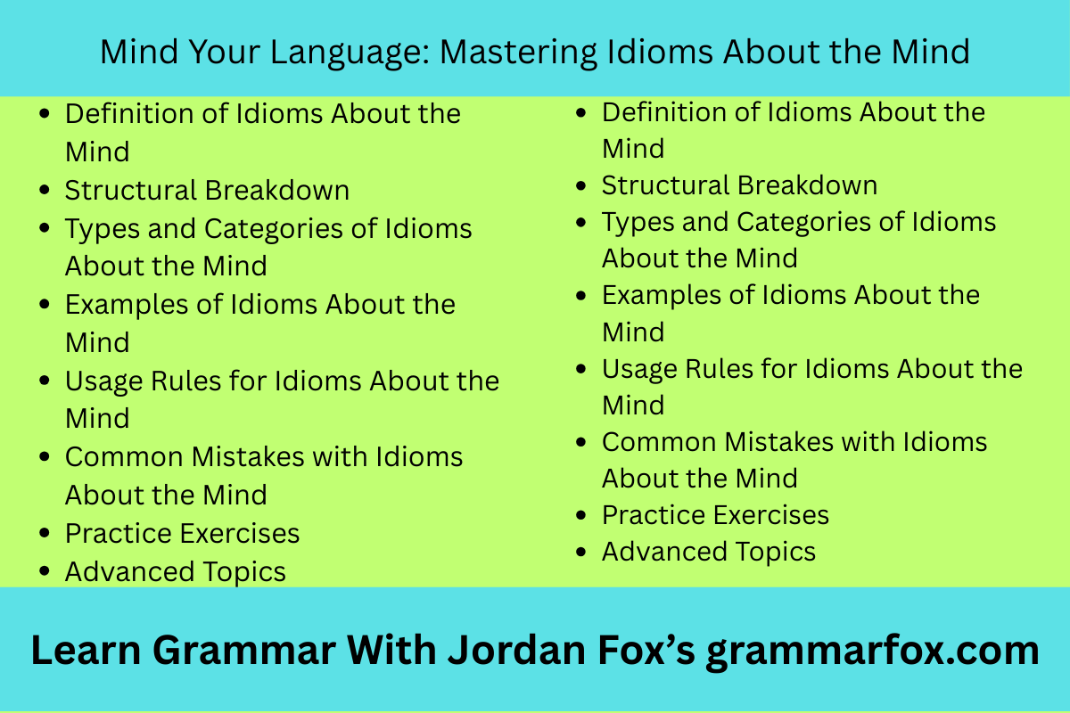 Mind Your Language: Mastering Idioms About the Mind