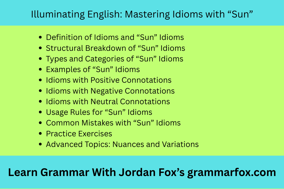 Illuminating English: Mastering Idioms with "Sun"