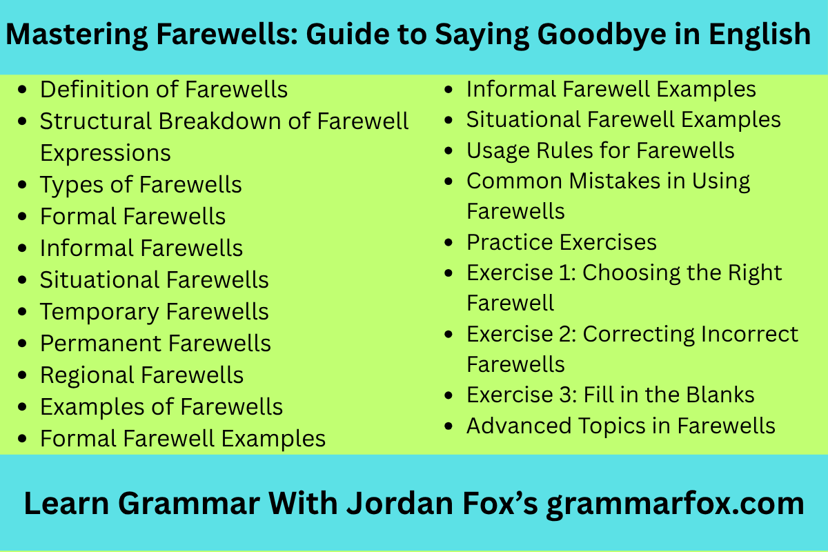 Mastering Farewells: Guide to Saying Goodbye in English
