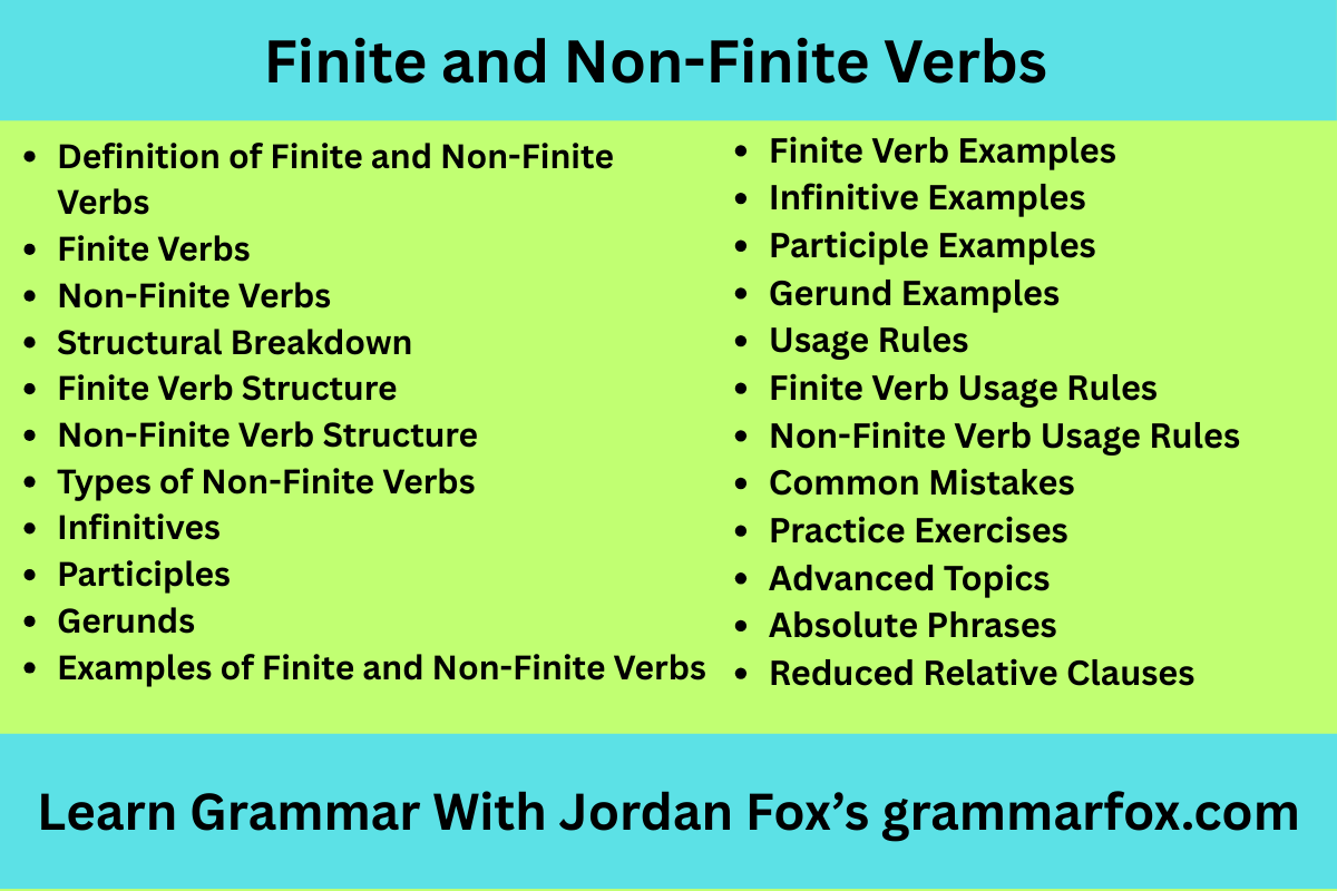 Finite and Non-Finite Verbs