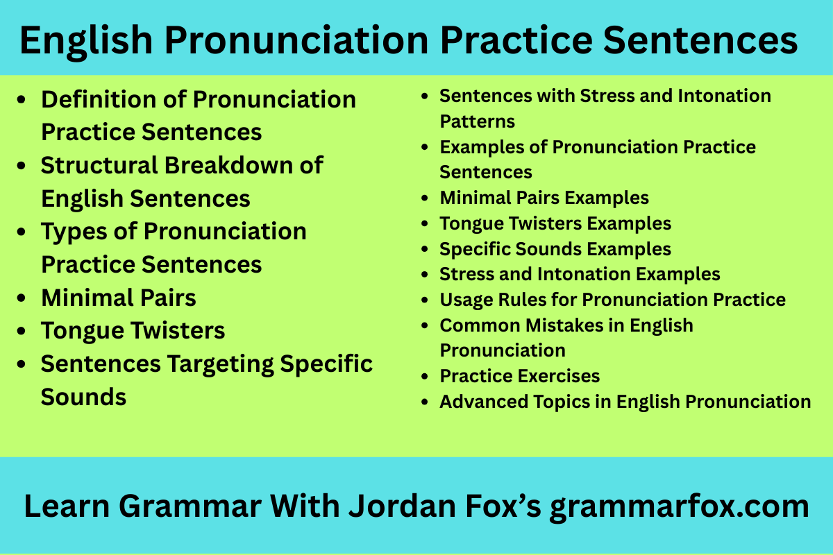 English Pronunciation Practice Sentences