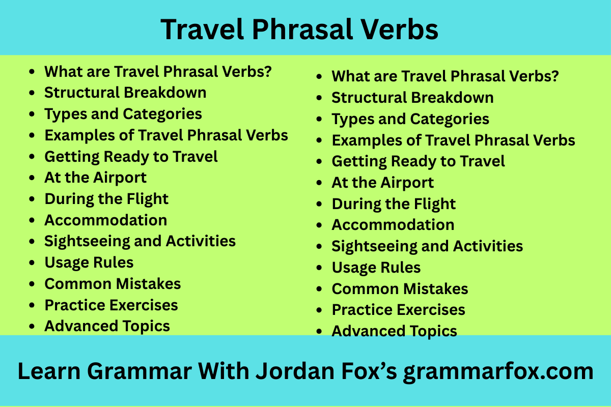 Travel Phrasal Verbs