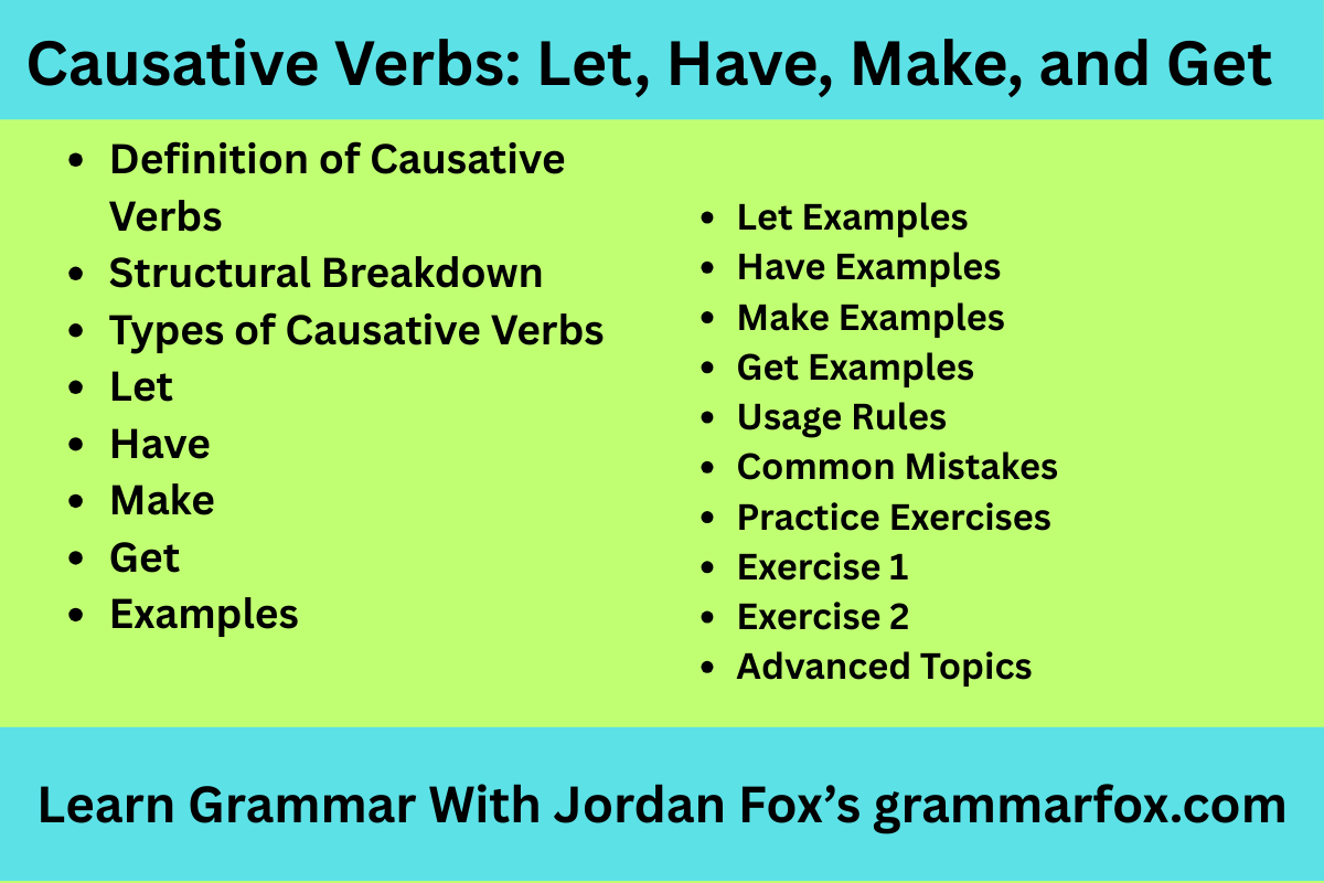 Causative Verbs: Let, Have, Make, and Get