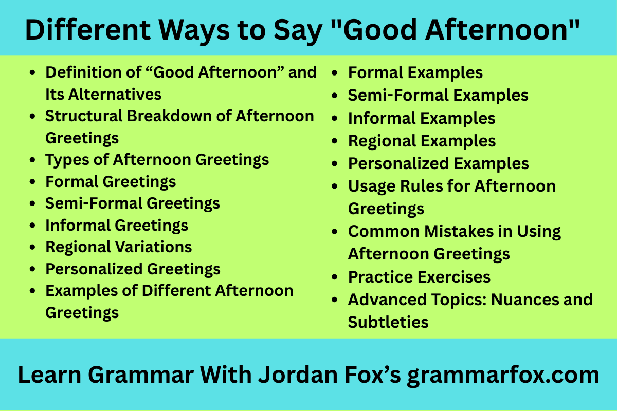Different Ways to Say "Good Afternoon"