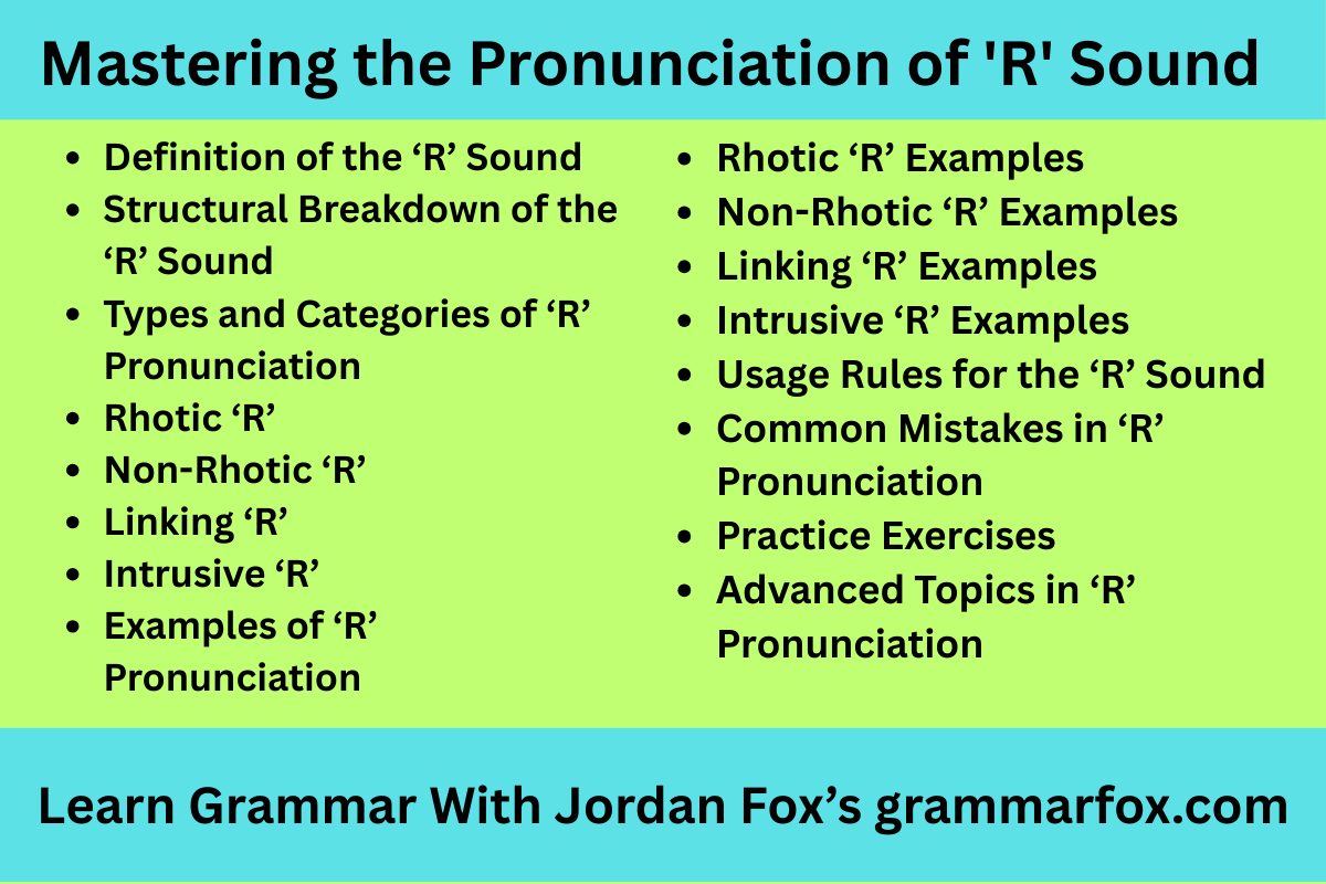 Mastering the Pronunciation of 'R' Sound