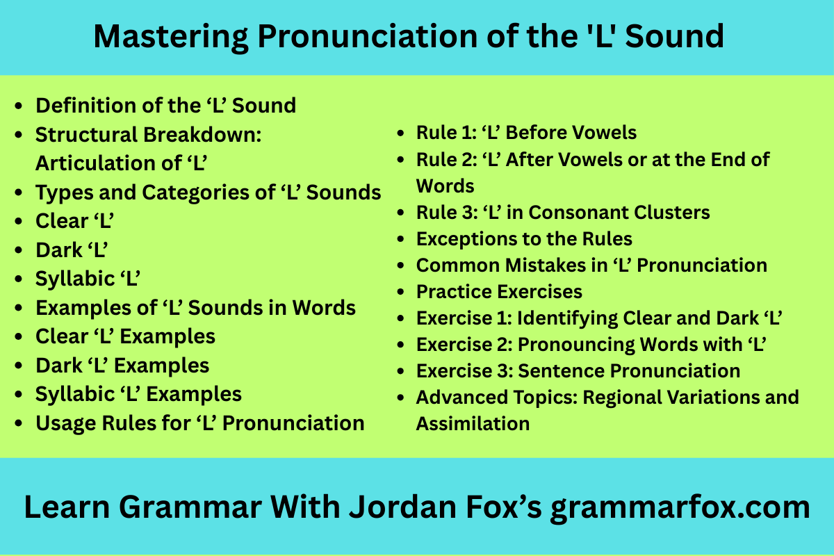 Mastering Pronunciation of the 'L' Sound
