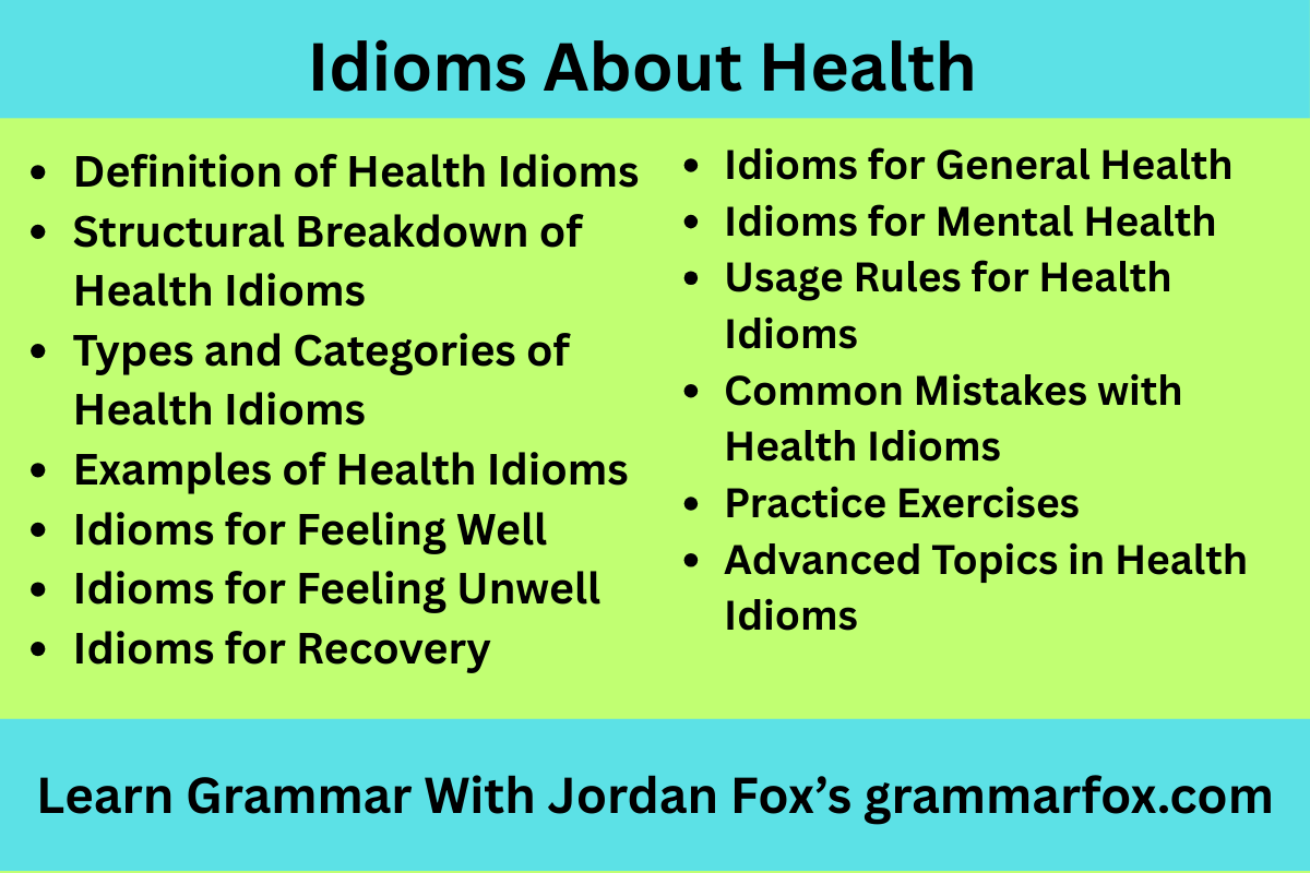 Idioms About Health