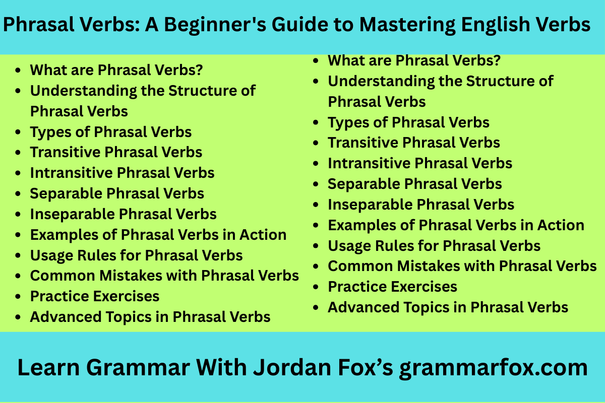 Phrasal Verbs: A Beginner's Guide to Mastering English Verbs