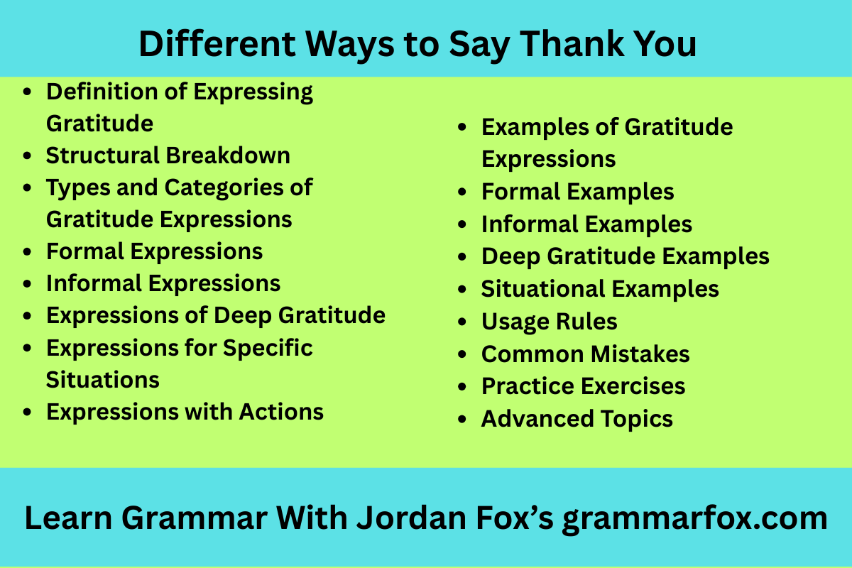 Different Ways to Say Thank You