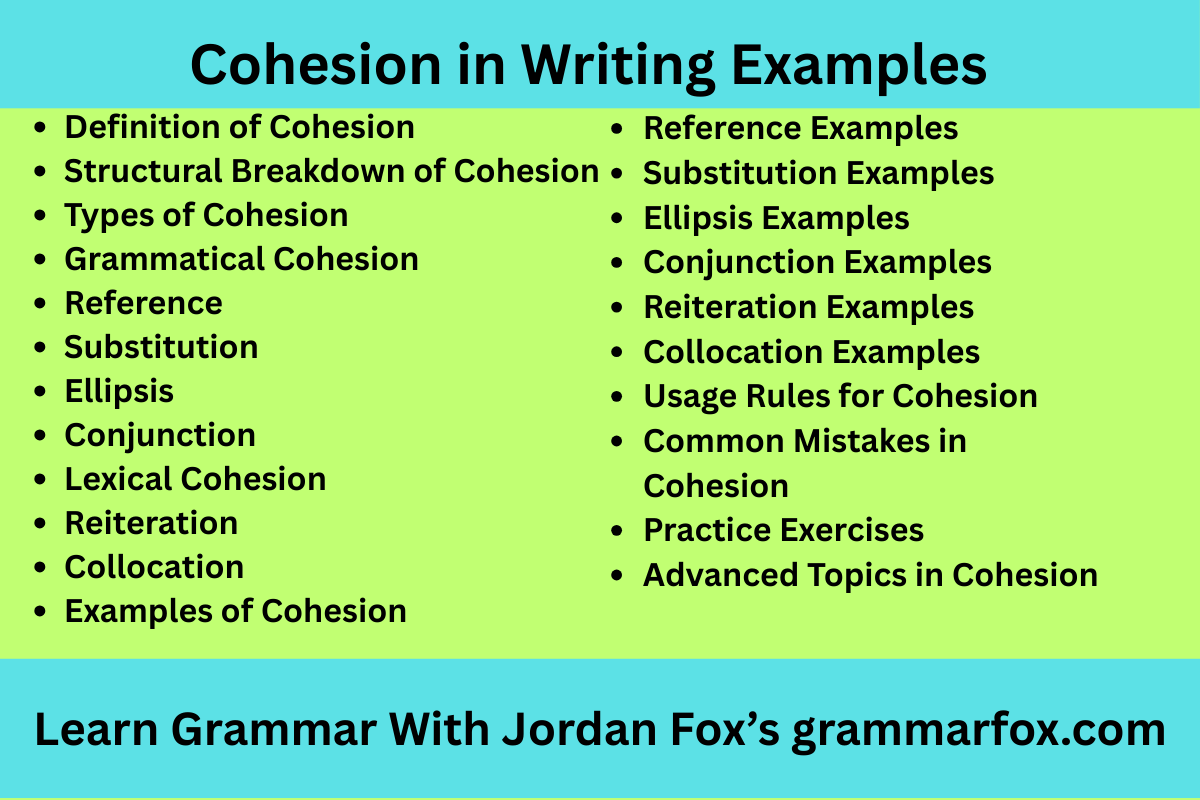 Cohesion in Writing Examples