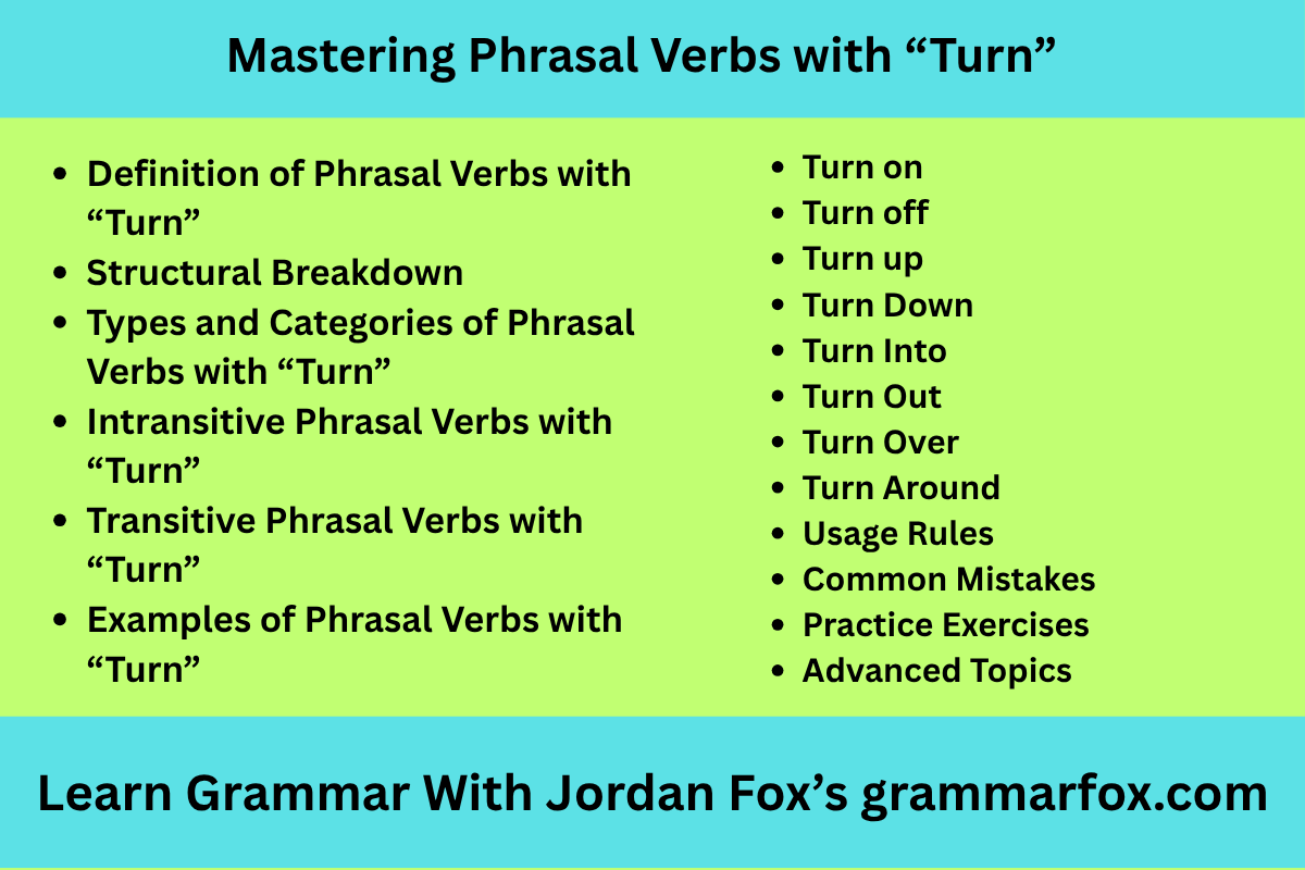Mastering Phrasal Verbs with “Turn”