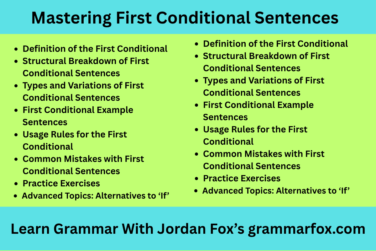 Mastering First Conditional Sentences