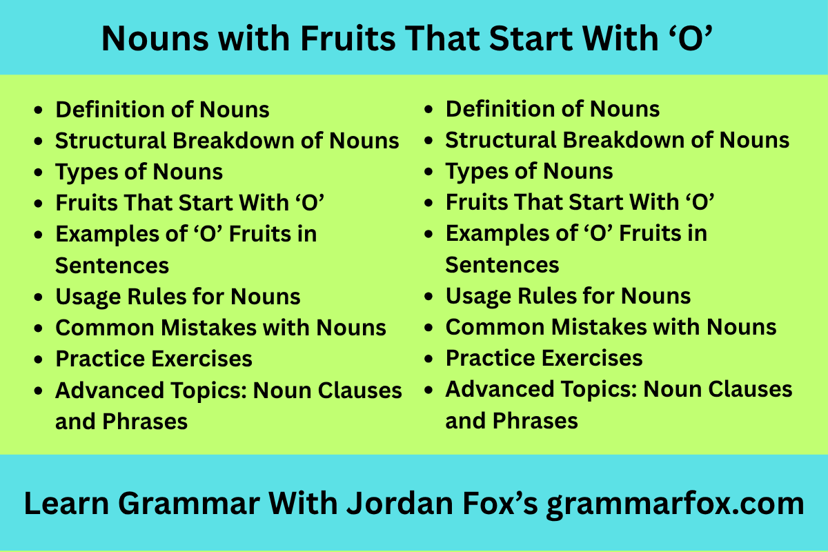 Nouns with Fruits That Start With ‘O’