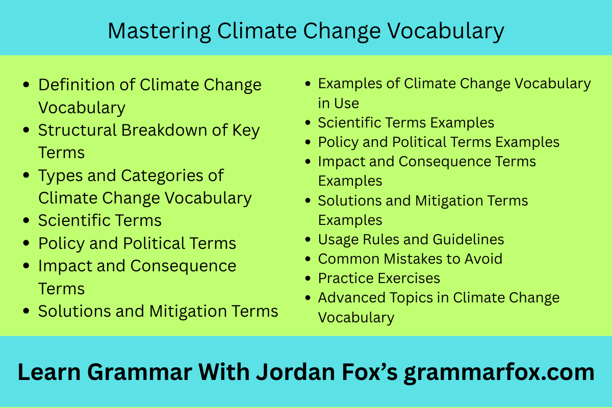 Mastering Climate Change Vocabulary