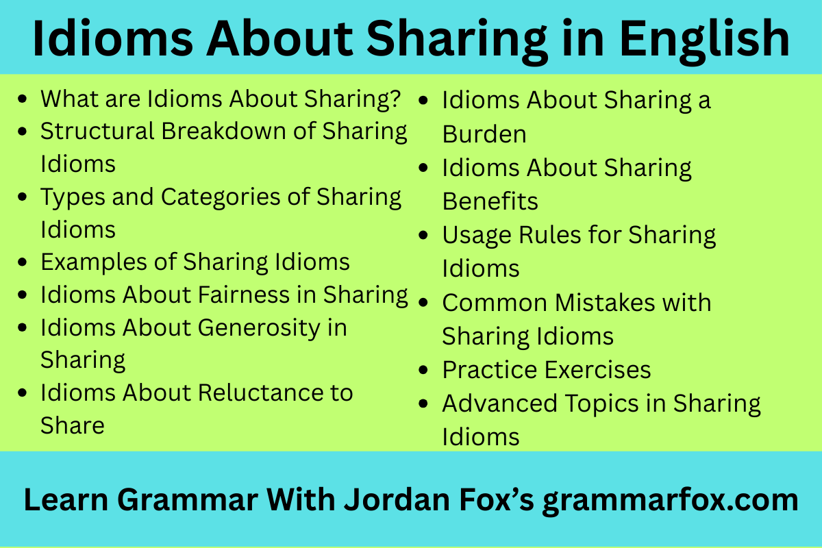 Idioms About Sharing in English