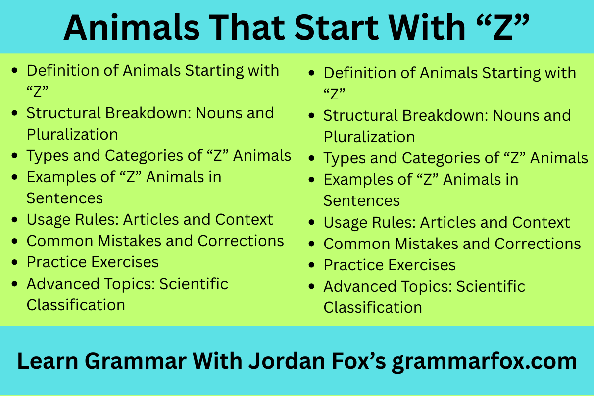 Animals That Start With “Z”