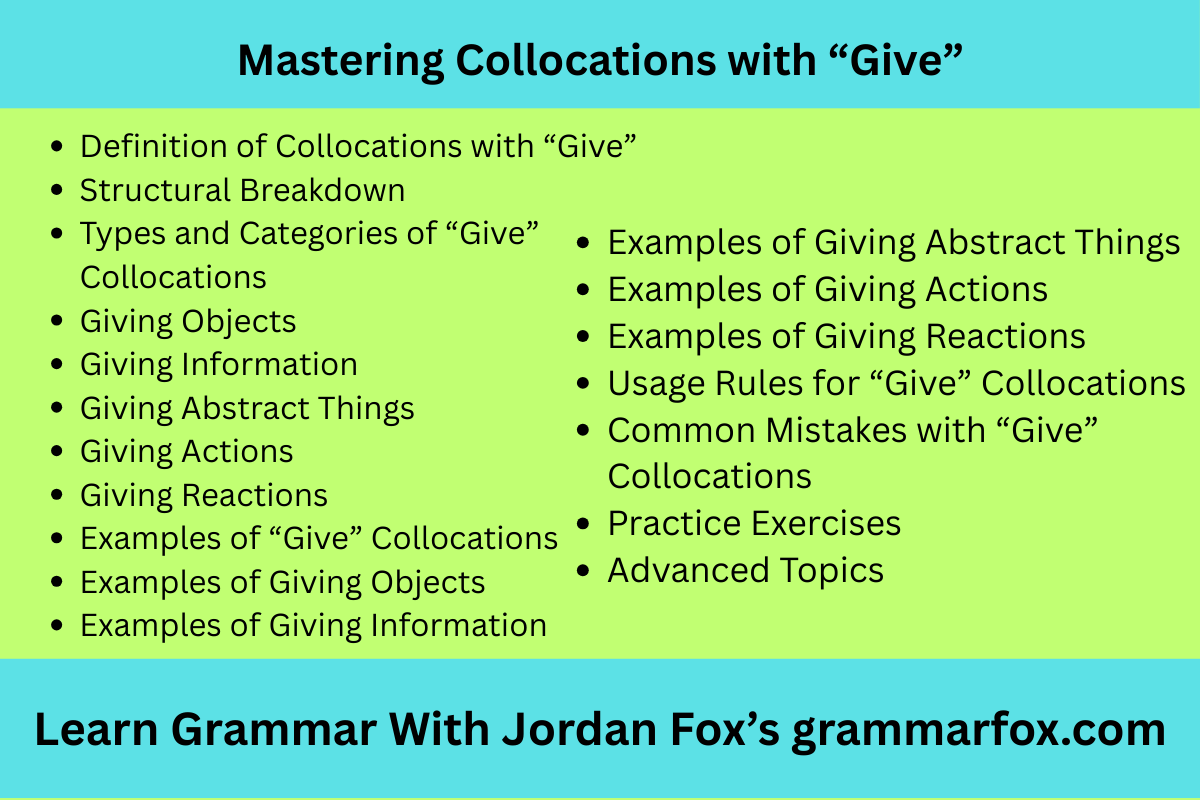 Mastering Collocations with "Give"