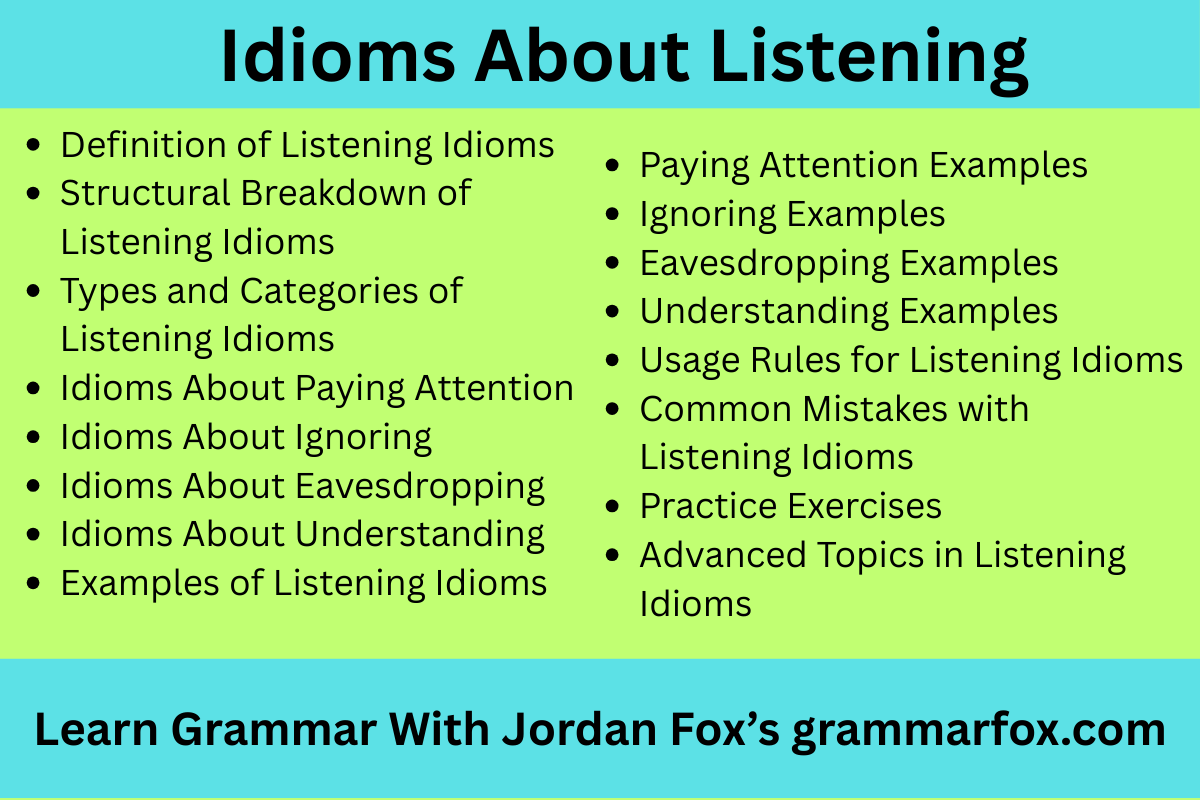 Idioms About Listening