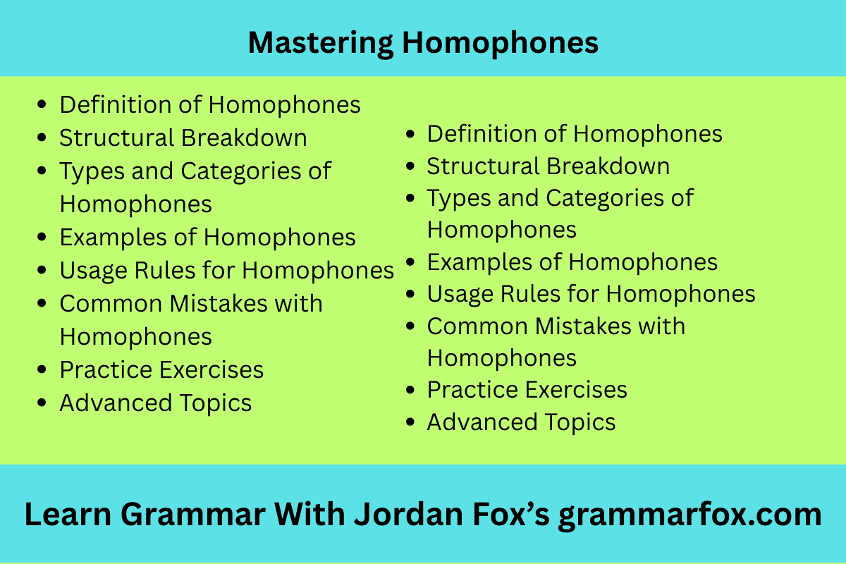 Mastering Homophones