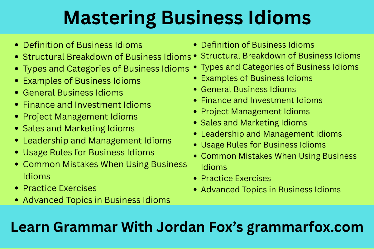 Mastering Business Idioms