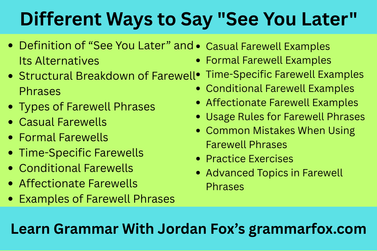 Different Ways to Say "See You Later"