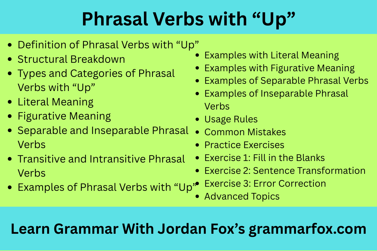 Phrasal Verbs with “Up”
