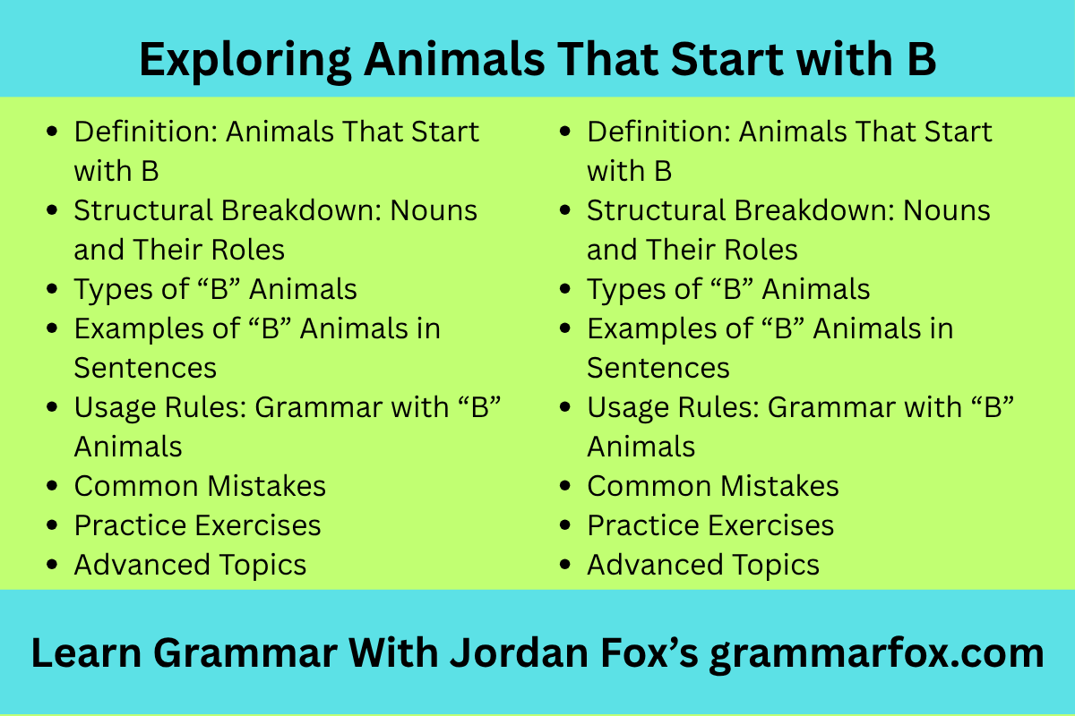 Exploring Animals That Start with B