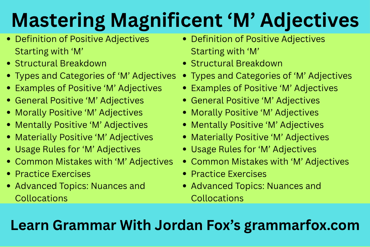 Mastering Magnificent 'M' Adjectives