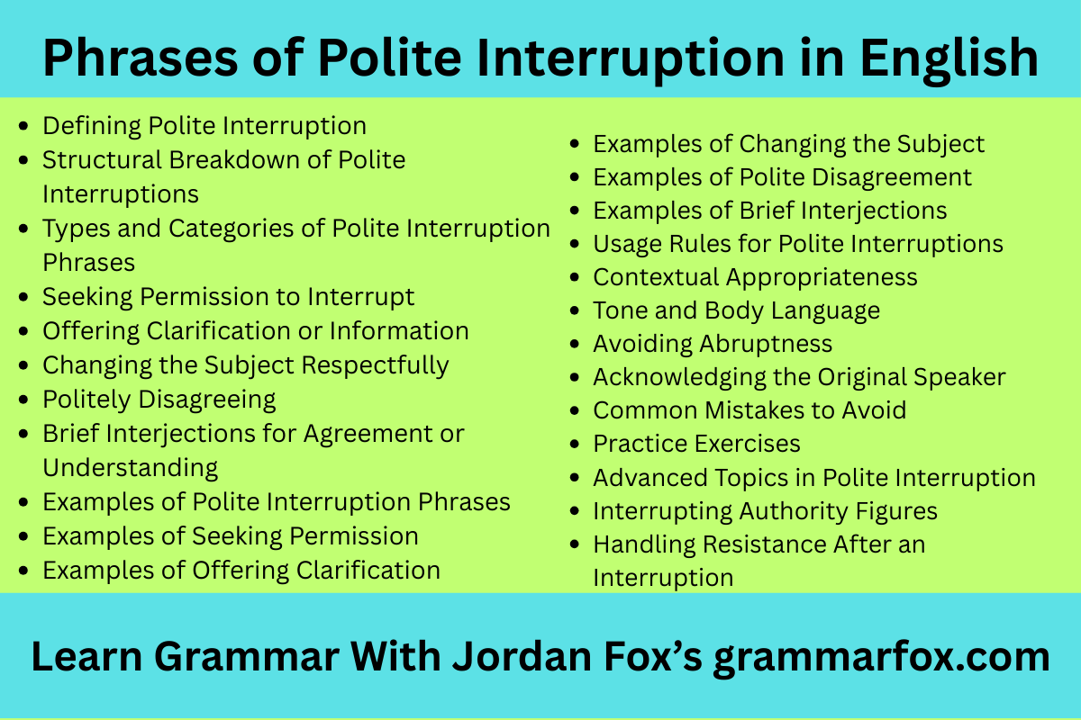 Phrases of Polite Interruption in English