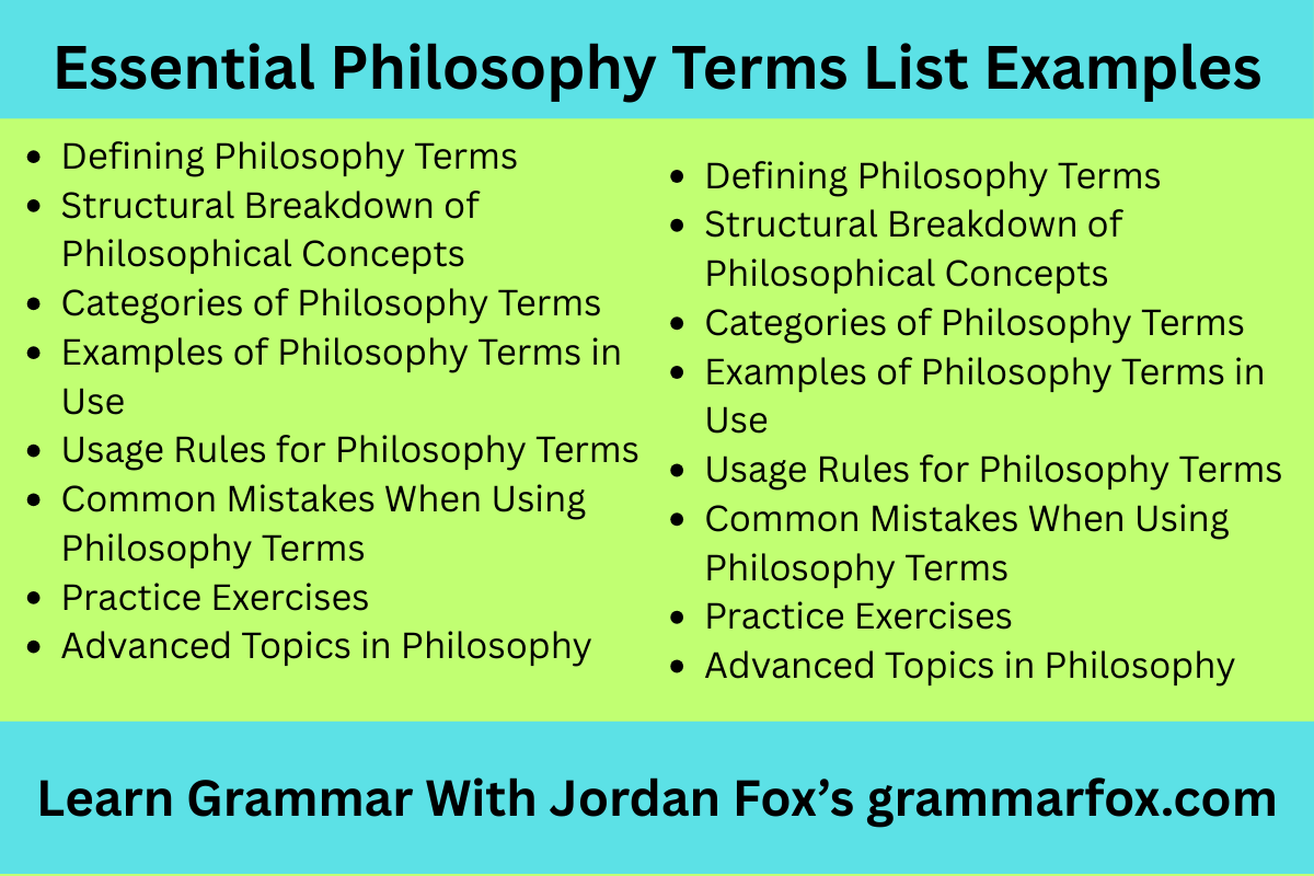 Essential Philosophy Terms List