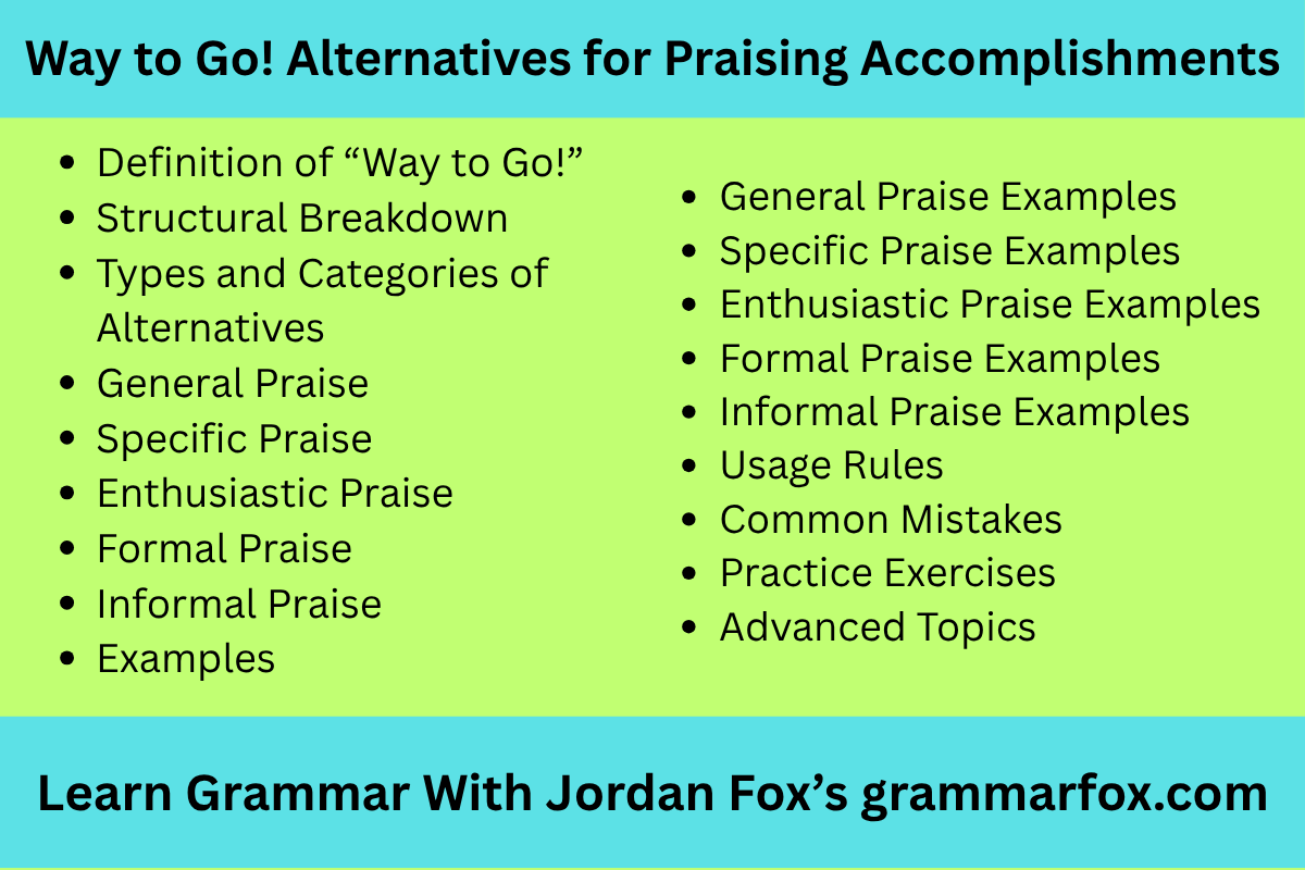 Way to Go! Alternatives for Praising Accomplishments
