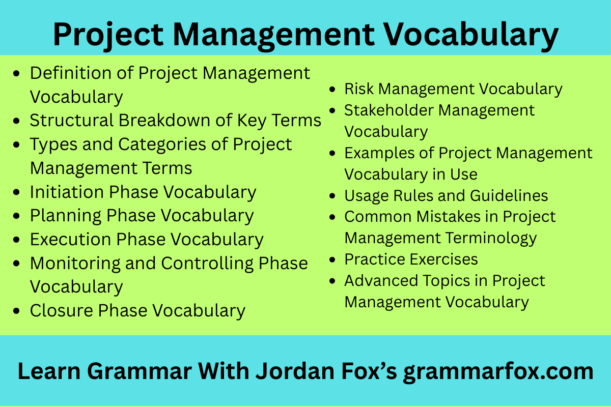 Project Management Vocabulary
