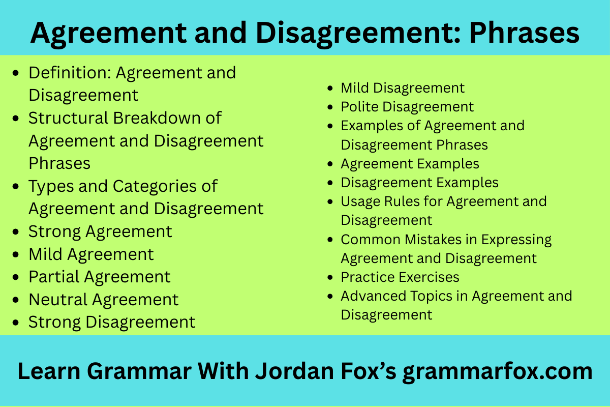 Agreement and Disagreement: Phrases and Usage