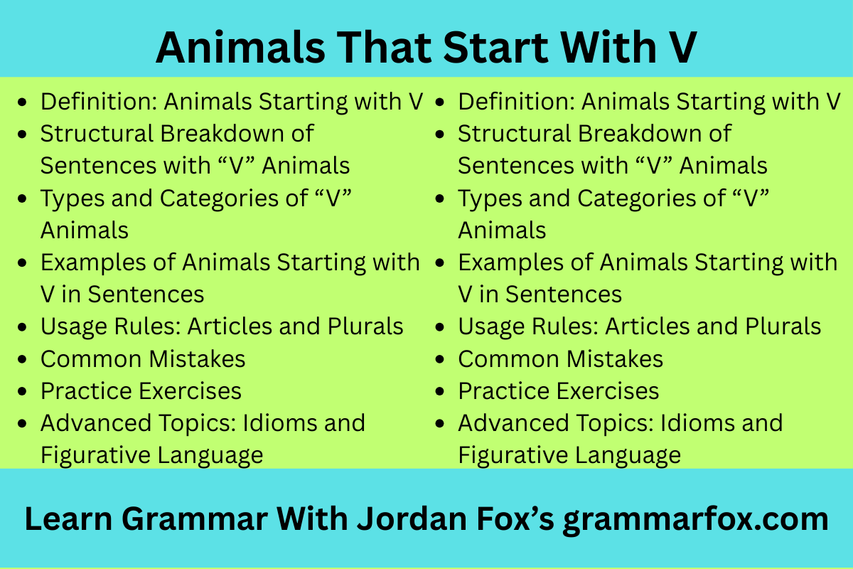Animals That Start With V