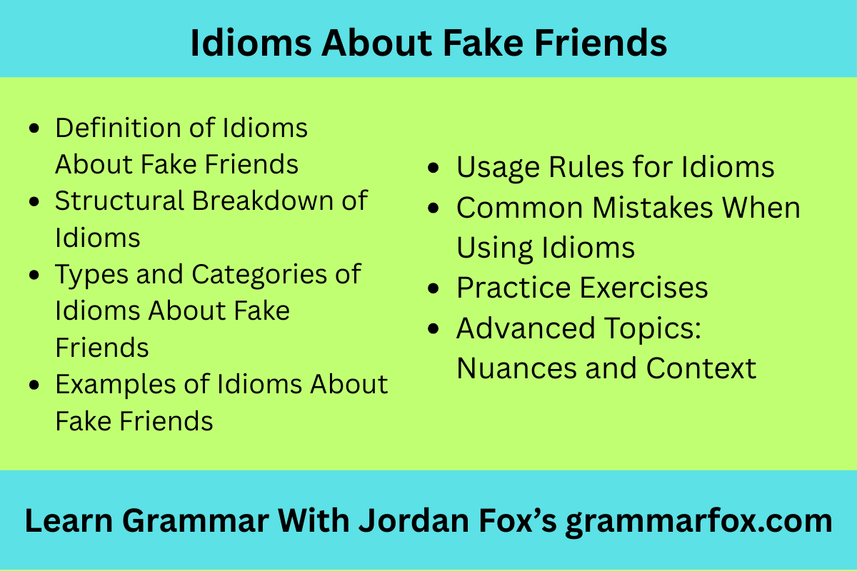 Idioms About Fake Friends