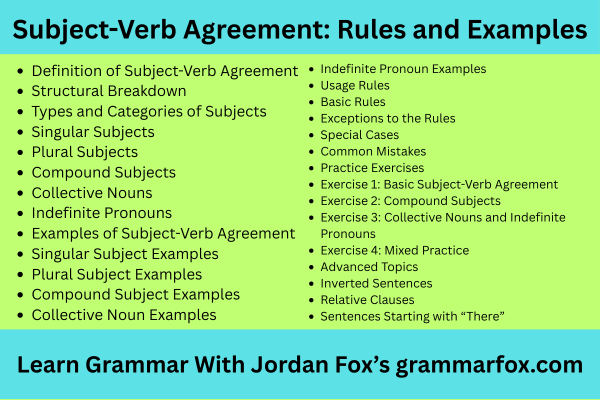 Subject-Verb Agreement: Rules and Examples