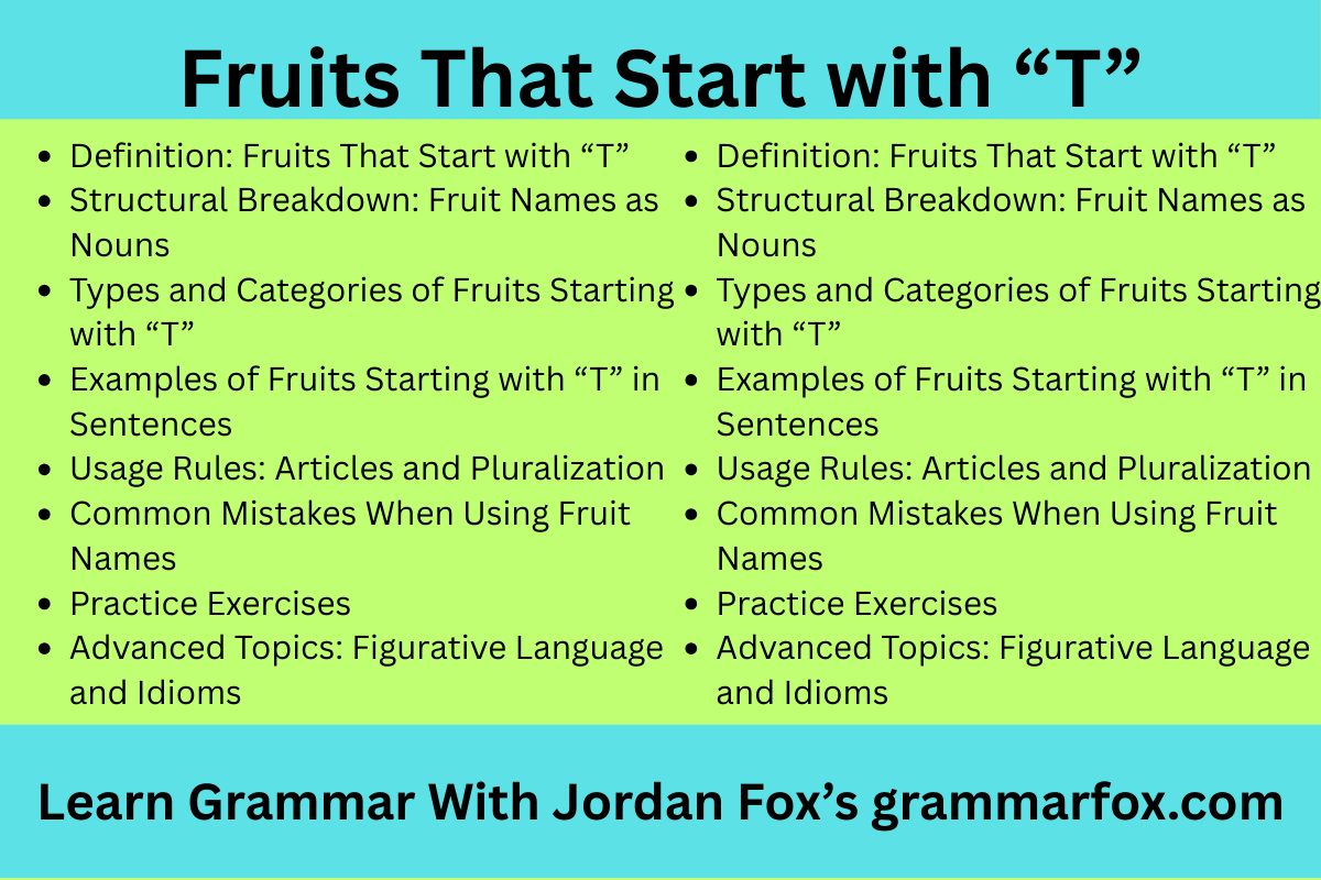 Fruits That Start with “T”
