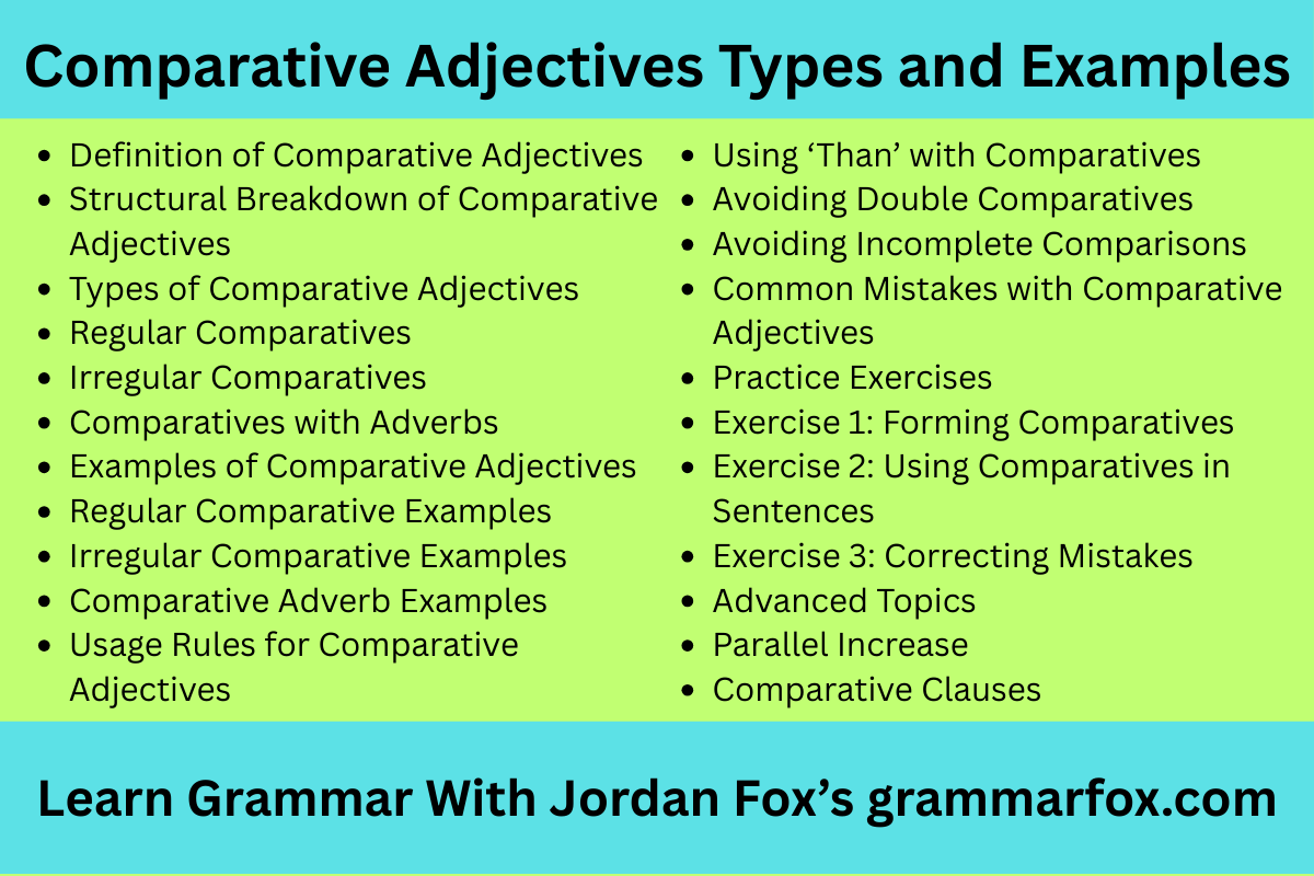 Comparative Adjectives Types and Examples