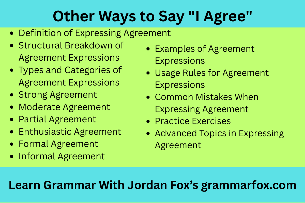 Other Ways to Say "I Agree"