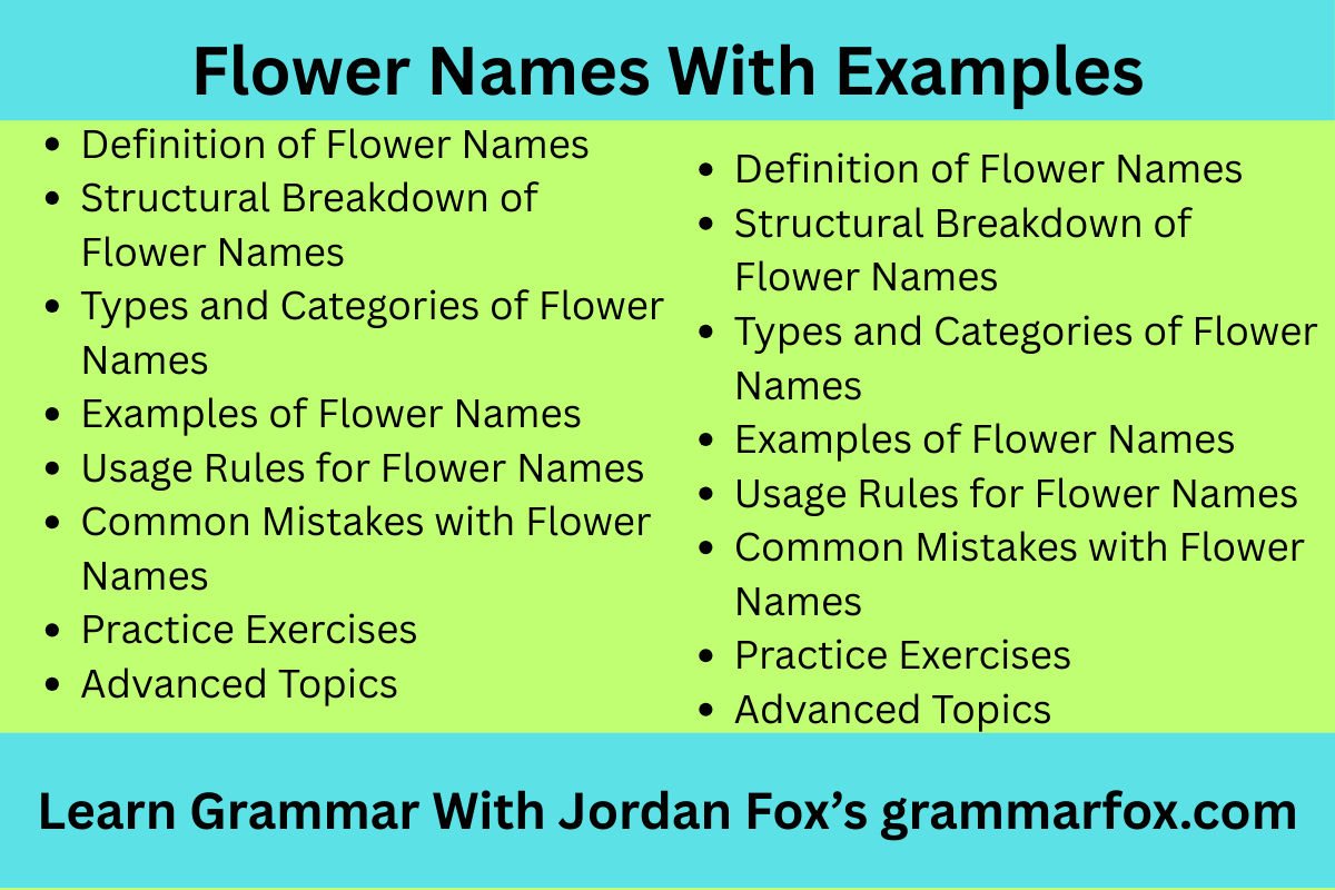 Flower Names With Examples