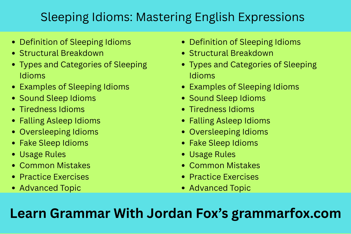 Sleeping Idioms: Mastering English Expressions
