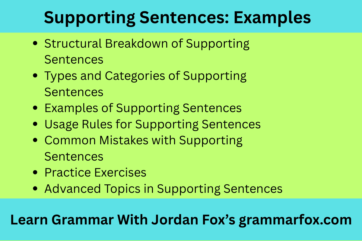 Supporting Sentences: Examples