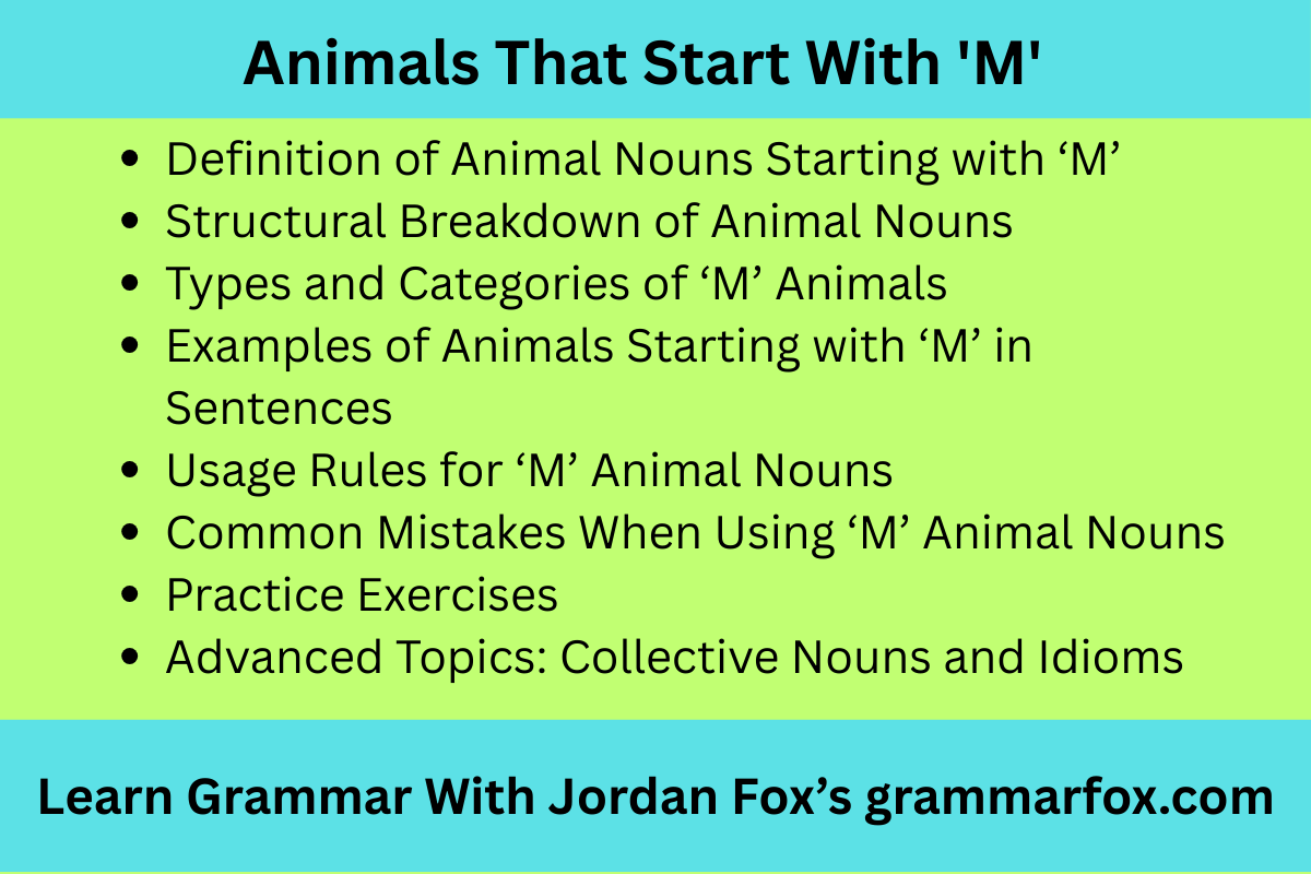 Animals That Start With 'M'