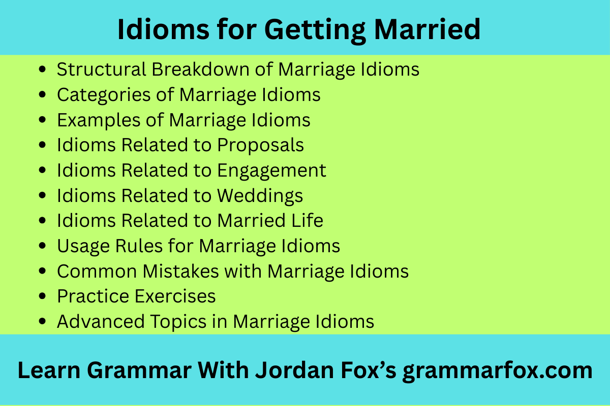 Idioms for Getting Married