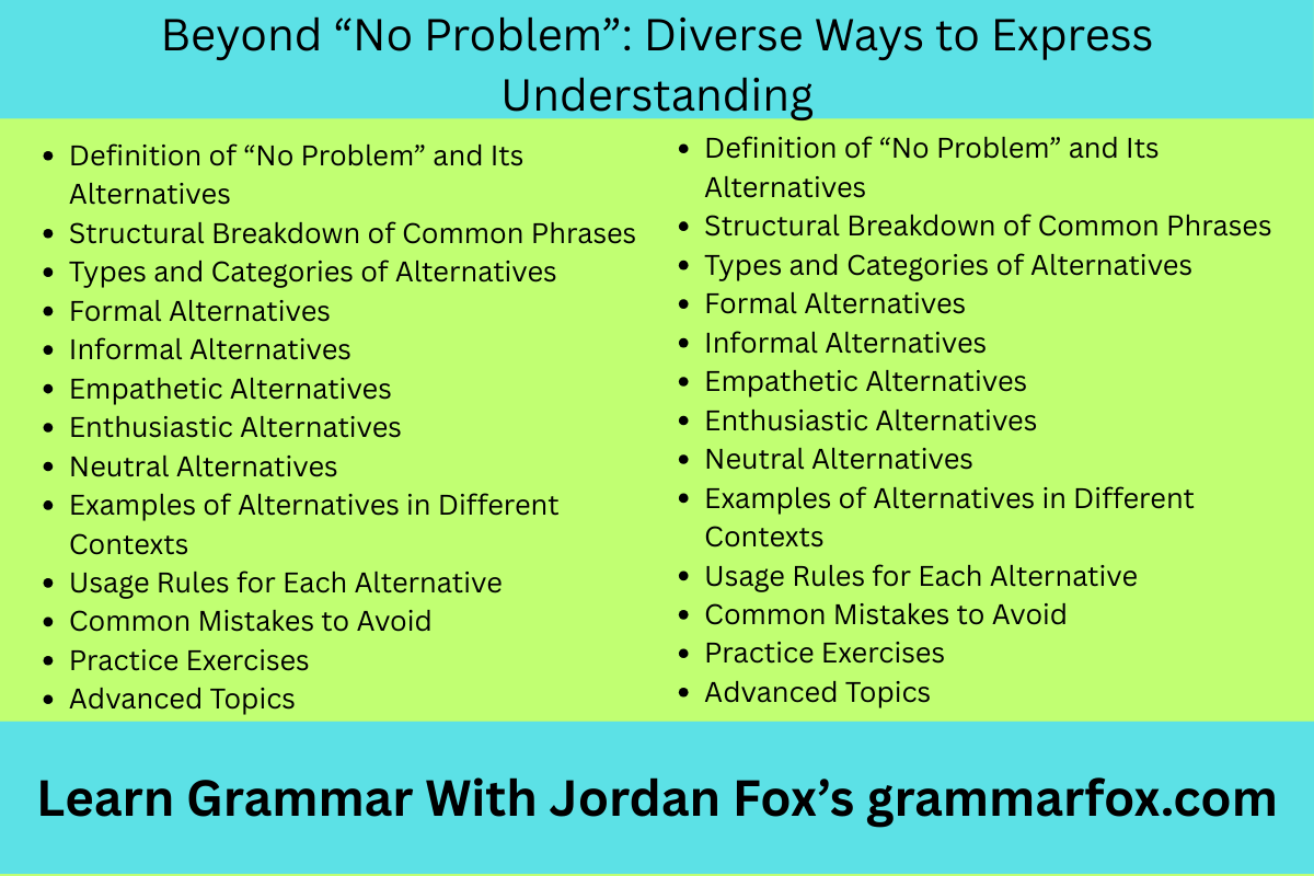 Beyond “No Problem”: Diverse Ways to Express Understanding