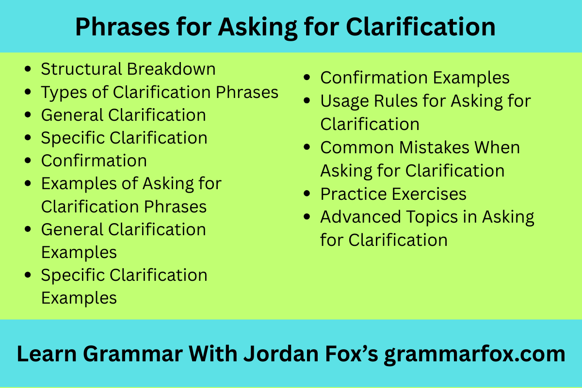 Phrases for Asking for Clarification
